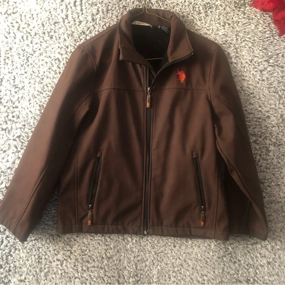 Boy Polo big pony Orang Logo Brown Jacket Size 20/12 in Excellent Used Con
